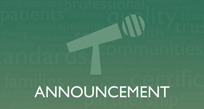 Graphic of a microphone on a green background with the word Announcement at the bottom