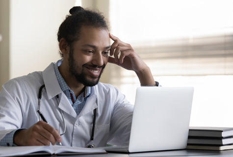 Happy millennial male african american multiracial gp doctor shutterstock 2032673678 475x320px