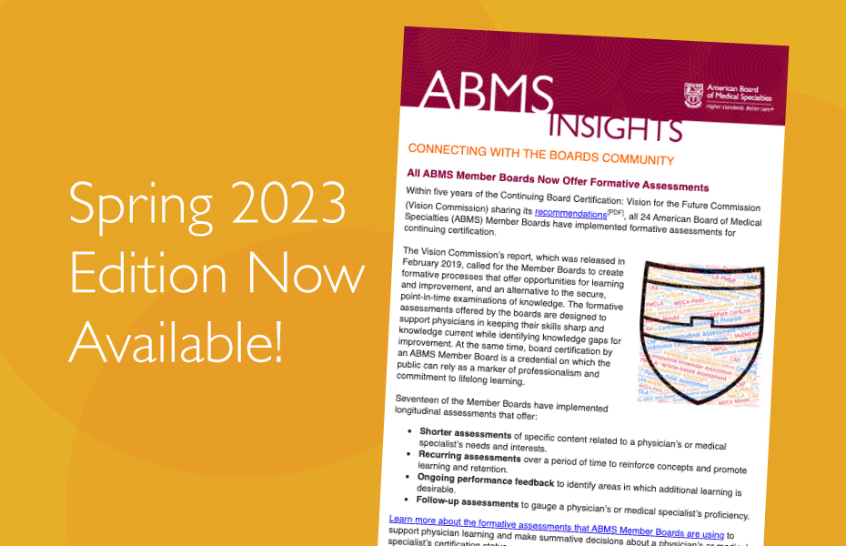ABMS Insights Spring 2023 issue promotional slide