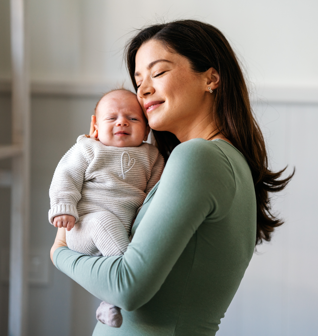 Woman holding a baby